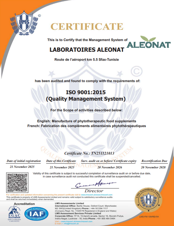Certificat ISO 9001:2015