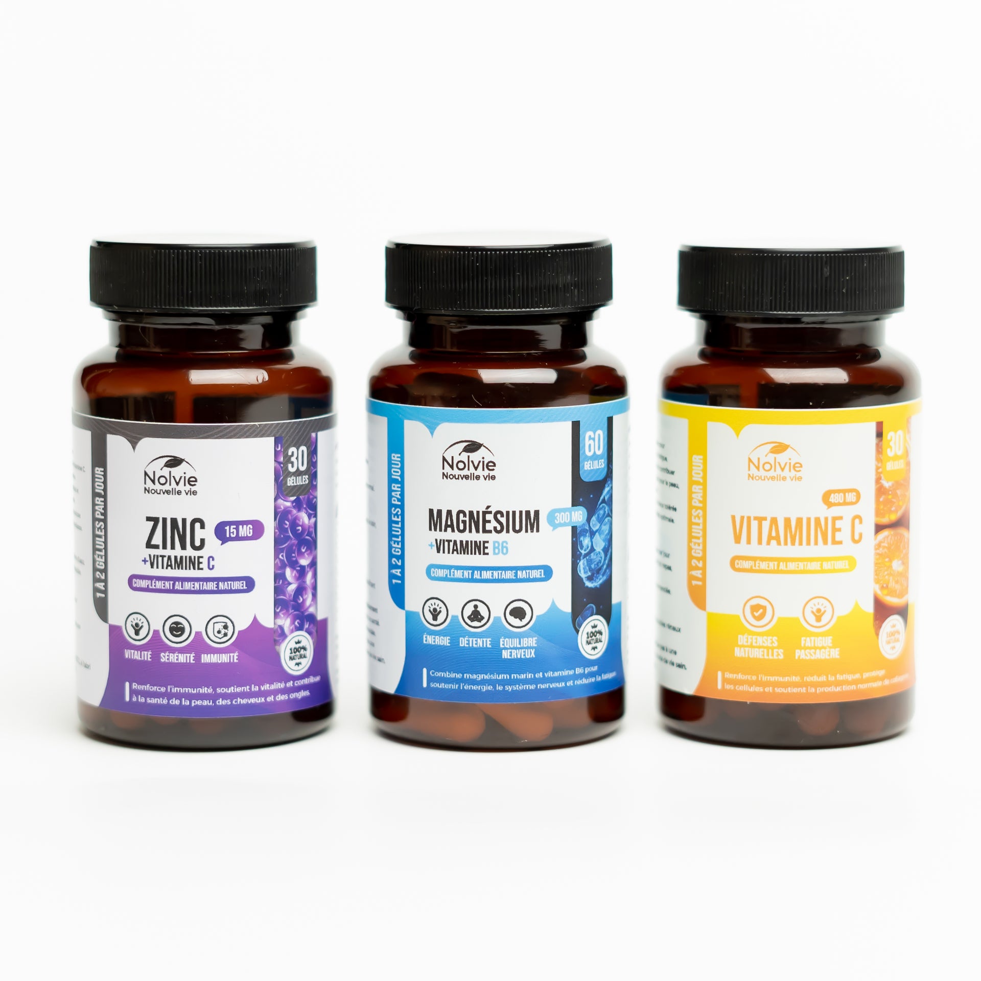 Pack 5 : Zinc + Magnésium + Vitamine C
